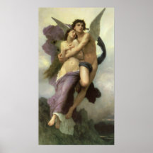 Ravissement par Bouguereau, art victorien vintage Affiches