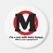 Raw Milk Dairy Farmer Fridge Magnet