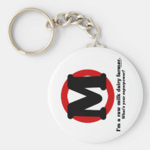 Raw Milk Dairy Farmer Key Chain