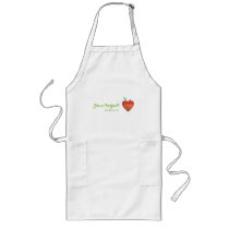 Raw vegan with all my love (red apple heart) apron