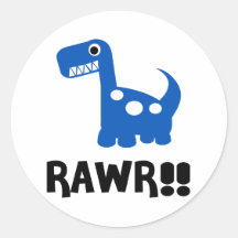 Rawr Dino Blue Stickers