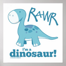 RAWR I'm A Dinosaur Diplodocus Print