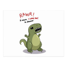 Rawr Means I love you in Dinosaur Postcards