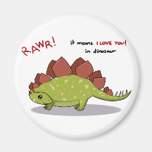 Rawr Means I love you in dinosaur Stegosaurus Fridge Magnet