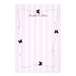 Rayures de papillon papier à lettre customisable