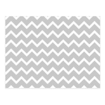 Rayures grises et blanches de zigzag cartes postales