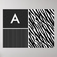 Rayures noires et blanches de zèbre affiches