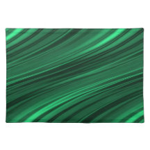 Rayures ombragées de vert vert sets de table