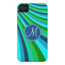 Rayures super de glissière d'arc-en-ciel de vert b coques Case-Mate iPhone 4
