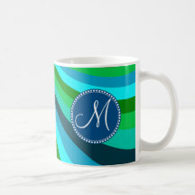 Rayures super de glissière d'arc-en-ciel de vert b tasse à café