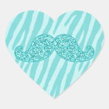 RAYURES TURQUOISES GIRLY DE ZÈBRE DE MOUSTACHE DE  AUTOCOLLANTS