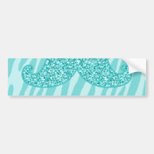 RAYURES TURQUOISES GIRLY DE ZÈBRE DE MOUSTACHE DE  ADHÉSIFS POUR VOITURE