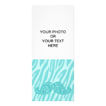 RAYURES TURQUOISES GIRLY DE ZÈBRE DE MOUSTACHE DE  INVITATION PERSONNALISÉE