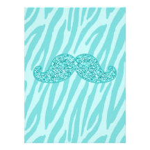 RAYURES TURQUOISES GIRLY DE ZÈBRE DE MOUSTACHE DE  CARTONS D'INVITATION