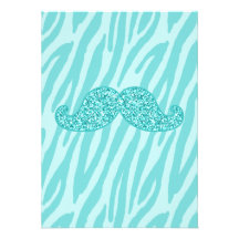 RAYURES TURQUOISES GIRLY DE ZÈBRE DE MOUSTACHE DE  FAIRE-PARTS