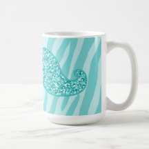 RAYURES TURQUOISES GIRLY DE ZÈBRE DE MOUSTACHE DE  TASSES
