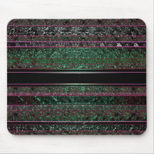 Rayures vertes et noires au néon Mousepad psychédé Tapis De Souris