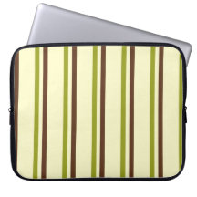 Rayures vertes modernes et à la mode de Brown et d Housses Pour Ordinateur Portable