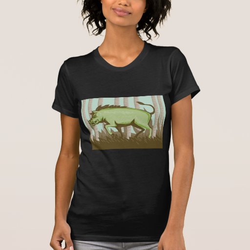Razorback Wild Pig Boar Attacking T-shirts