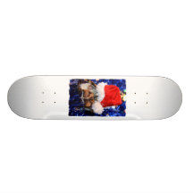 Razorbacked Musk Turtle, Santa Hat over head Skateboard Deck