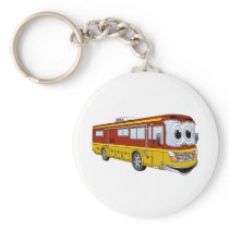 Rd Gold RV Bus Cartoon Camper Key Chain