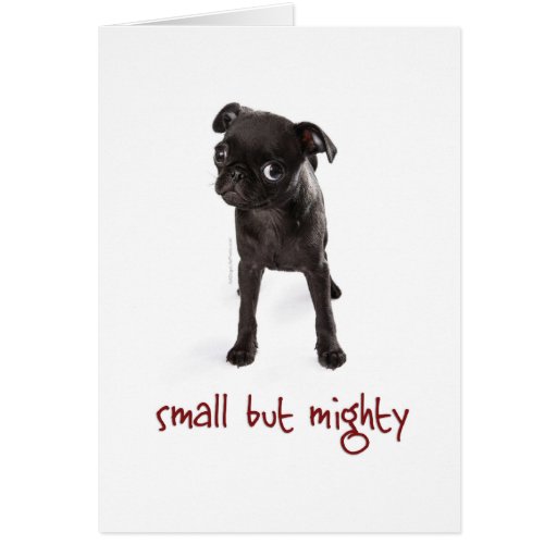 RD Pug Mighty Greeting Card Vertical