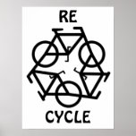 RE CYCLE Recycle Bicycle Symbol Print