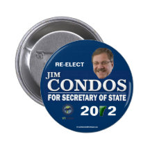 Re-Elect Condos Vermont Secretary of State 2012 po Buttons