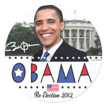 Re-Elect President Obama Election 2012 Gear Round Sticker