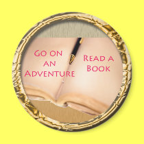 Read a Book round design magnets
