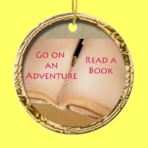Read a Book round design ornaments