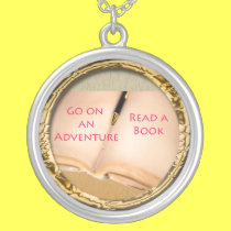 Read a Book round design necklaces
