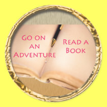 Read a Book round design stickers