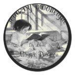 Read by Moonlight Vintage Bookplate Stickers