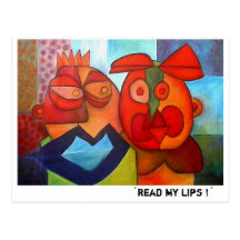 ´read my lips !´ postcard