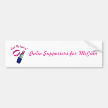 Read my Lipstick Palin Supporter Bumper Sticker