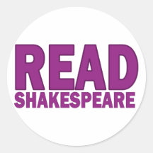 Read Shakespeare Round Sticker