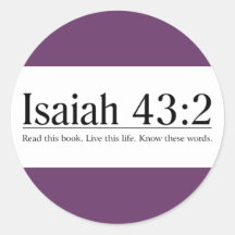 Read the Bible Isaiah 43:2 Round Stickers