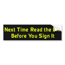 Read The Bill Anti-Obama Bumper Sticker