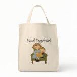 Read Together Mom and Boy Tshirts and Gifts Canvas Bags
