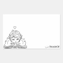 Reader Girl Sticker Bookplate