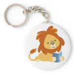 Reading Cartoon Lion keyring Keychain