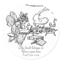"Reading Fairy" Bookplate Stickers
