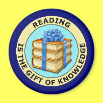 READING IS THE GIFT OF KNOWLEDGE magnets