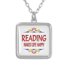 Reading Makes Life Happy Necklaces