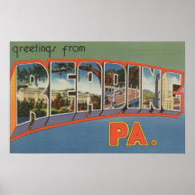 Reading, Pennsylvania - Large Letter Scenes Print