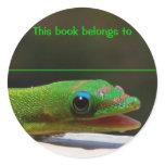 Reading Reptile This Book Belongs To Round Stickers