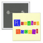 Reading Rocks Tshirts and Gifts Pinback Buttons