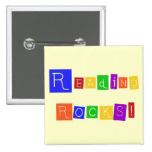 Reading Rocks Tshirts and Gifts Pinback Buttons