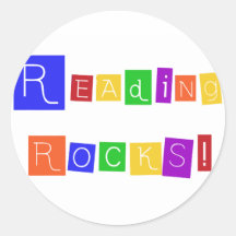 Reading Rocks Tshirts and Gifts Round Stickers